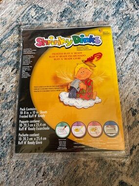 Shrinky Dinks Pack 10 Sheets Frosted Ruff n' Ready Crafts Shrinkable Plastic NEW